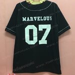 เสื้อเบสบอลผ้ากีฬาแขนสั้นสกรีนเปลี่ยนชื่อเปลี่ยนเลขเปลี่ยนอักษรย่อ