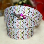 ริบบิ้นผ้าพิมพ์ลายน่ารักสดใส 25 mm #BB17