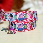 ริบบิ้นผ้าพิมพ์ลาย หมูน้อย กว้าง 22 mm #PP08