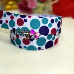 ริบบิ้นผ้าพิมพ์ลายจุด กว้าง 22 mm #PD077