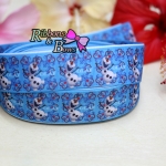 ริบบิ้นผ้าพิมพ์ลาย Frozen กว้าง 25 mm #FZ049