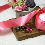 ริบบิ้นผ้าซาตินสีชมพู ม้วน 25 หลาSA012