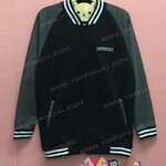 เสื้อกันหนาว เบสบอล สีกรมท่า แขนยาวเทา กระดุมกรมท่า มีกระเป๋า สกรีนตามสั่ง การเงินะนาคาร Facebook moneyandbanking moneyandbanking.co.th