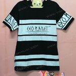 เสื้อยืด สีดำ แขนสั้น สกรีนตามสั่ง EXO Planet
