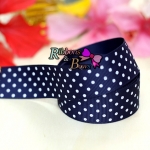 ริบบิ้นผ้าพิมพ์ลายจุด กว้าง 25 mm #PD045