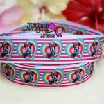 ริบบิ้นผ้าพิมพ์ลาย มินนี่ กว้าง 25 mm #DN05