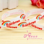 ริบบิ้นผ้าพิมพ์ลาย สายรุ้ง rainbow กว้าง 10 mm #BB3