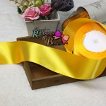 ริบบิ้นผ้าซาตินสีเหลือง ม้วน 25 หลาSA003