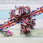 ริบบิ้นผ้าพิมพ์ลาย ธงชาติอังกฤษ กว้าง 25 mm #ET8