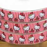 ริบบิ้นผ้าพิมพ์ลายคิตตี้ Hello Kitty กว้าง 22 mm #HK17