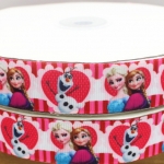 ริบบิ้นผ้าพิมพ์ลาย Frozen กว้าง 22 mm #FZ01