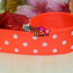 ริบบิ้นผ้าพิมพ์ลายจุด กว้าง 38 mm #PD014