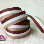 ริบบิ้นผ้าพิมพ์ลายเส้นสีสดใส กว้าง 25 mm #BB66