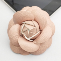 ดอกไม้หนังประดับกิ๊บ สีชมพูอ่อน #CR22-2