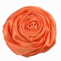 ดอกกุหลาบริบบิ้นผ้าซาติน ขนาด 4.5 ซม. สีส้มโอโรส #CR028