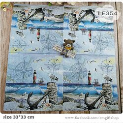 กระดาษแนปกิ้นยุโรป, ลายสมอเรือ, ลายเข็มทิศ, ลายประภาคาร, ลายชายฝั่งทะเล, ลายนกนางนวล, ลายแนวทะเล, ลายเกี่ยวกับทะเล, ลายทหารเรือ, ลายคลื่นทะเล, ลายเรือ, ลายทะเล, ลาย Anchorage