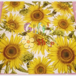 กระดาษแนปกิ้น ลายดอกทานตะวันดอกใหญ่ พื้นหลังสีขาว