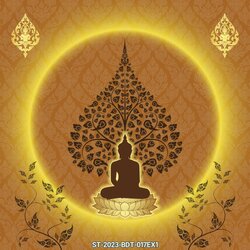 สติ๊กเกอร์ภาพต้นโพธิ์ทอง-ลายไทย ST-2023-BDT-017EX1