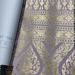 วอลเปเปอร์ลายไทย เทพพนม (ขอบบนล่าง) เทา-ทอง 47-122-02