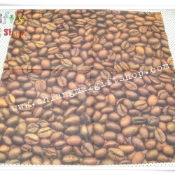 กระดาษแนปกิ้น ลายเมล็ดกาแฟ สีน้ำตาลเข้ม