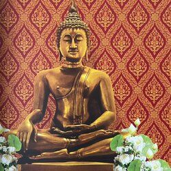 วอลเปเปอร์ติดผนังลายเทพพนม [Line Thai Signature] มีหลายสีให้เลือก 039-XX