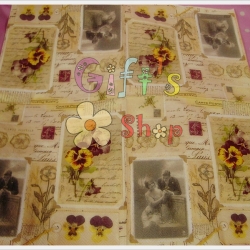 กระดาษแนปกิ้น ลายคู่รัก ดอกไม้ จดหมายรัก