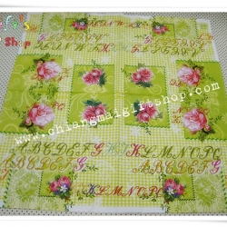 กระดาษแนปกิ้นยุโรป, ลายตัวอักษร, ลายตัวอักษร a-z พื้นหลังลายสก็อตสีเขียว