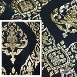 วอลเปเปอร์ลายไทย เทพพนม ดำ-ทอง RG039-10
