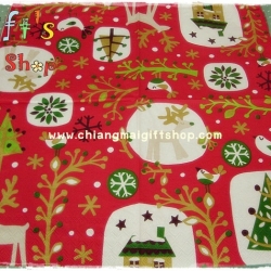 กระดาษแนปกิ้นยุโรป, ลายกวางเรนเดียร์, ลายวันคริสต์มาส, ลายกวาง, ลายคริสต์มาส, พื้นหลังสีแดง, ลายต้นสน, ลายเกล็ดหิมะ, ลายบ้าน, ลายนก