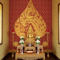 สติ๊กเกอร์ลายไทย ตกแต่งห้องพระ, วัด, ร้านนวดสปาไทย, ร้านอาหารไทย.. แดง/น้ำเงิน/เขียว/ดำ ST-LTH2025-002