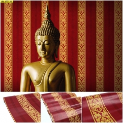 วอลเปเปอร์ลายไทย ลายกนก แดง JPS1101