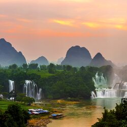 วอลเปเปอร์ภาพพิมพ์ ภาพวิวน้ำตก WTF-0006