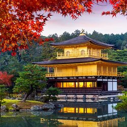 วอลเปเปอร์ภาพพิมพ์ ภาพวัดทอง (Kinkakuji) ประเทศญี่ปุ่น TMP-0044