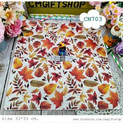 กระดาษแนปกิ้น, ลายใบเมเปิ้ล, ลายใบไม้หลายแบบ, ลายใบไม้ร่วง, ลายฤดูใบไม้ร่วง, ลายใบไม้เปลี่ยนสี, ลายฤดูใบไม้เปลี่ยนสี, ลายautumn, ลายเล็กๆ, ลายเต็มผืน, พื้นหลังสีครีม,พื้นหลังสีน้ำตาลอ่อน