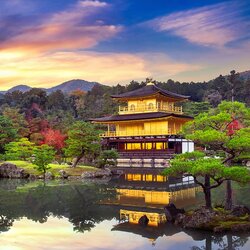 วอลเปเปอร์ภาพพิมพ์ ภาพวัดทอง (Kinkakuji) ประเทศญี่ปุ่น TMP-0045