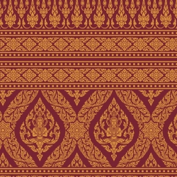 วอลเปเปอร์ลายไทย ลายเทพพนม (ขอบบนล่าง) แดง-ทอง BD122-8