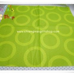 กระดาษแนปกิ้น ลายวงกลม โดนัท สีเขียว เขียวอ่อน