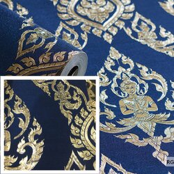 วอลเปเปอร์ลายไทย เทพพนม นำเงิน-ทอง RG039-09