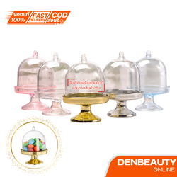 ส่งตรงจากไทย พานพลาสติก ถ้วยโดมพลาสติก กล่องขนมใส พานข้าวสาร 9 สี กล่องพลาสติกสำหรับใส่ขนมหวาน พร้อมฝา