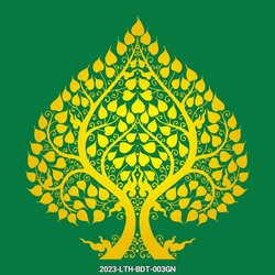 สติ๊กเกอร์ภาพต้นโพธิ์ทอง-เขียว ST-2023-BDT-003GN