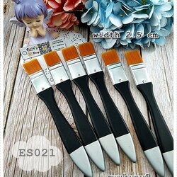 แปรงขนไนล่อนสีทองด้ามดำปลายสีเงิน สำหรับทาสี ทากาว และทาน้ำยาเคลือบเงา (หน้าแปรงกว้าง2.5 cm) จำนวน 1 ด้าม อุปกรณ์เดคูพาจเบื้องต้น ES021