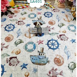 กระดาษแนปกิ้นยุโรป, ลายสัตว์ทะเล, ลายสัตว์ทะเลตัวเล็ก, ลายเรือ, ลายสมอเรือ, ลายสมอ, ลายทหารเรือ, ลายพวงมาลัยเรือ, ลายปลา, ลายปู, ลายหอย, ลายปลาดาว, ลายแนวทะเล, ลายทะเล, ลายCOASTAL ELEMENTS light grey, พื้นหลังสีขาว, ลายเล็กๆ