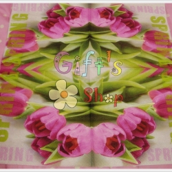กระดาษแนปกิ้นยุโรป, ลายดอกทิวลิป, ลายBlooming tulips, ลายดอกทิวลิปสีชมพู, ลายฤดูใบไม้ผลิ, ลายspring, ลายเต็มผืน, ลายดอกไม้สีม่วง, ลายดอกไม้โทนสีม่วง