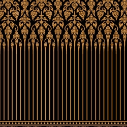 วอลเปเปอร์ลายไทย (ขอบบนล่าง) ดำ-ทอง BD049-10