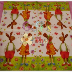 กระดาษแนปกิ้น ลายคู่รักกระต่าย