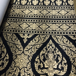 วอลลายไทย-เทพพนม (ขอบ) ดำ-ทอง 47-122-6