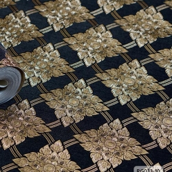 วอลเปเปอร์ติดผนังลายไทย ลายประจำยาม ดำ-ทอง RG033-10