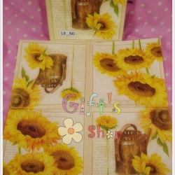 กระดาษแนปกิ้น ลายบัวรดน้ำกับ ดอกทานตะวัน