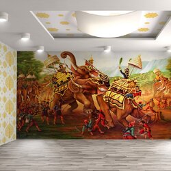 ภาพวาดจิตกรรม ช้างศึกยุทธหัตถี JTHA-5