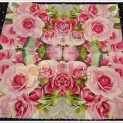 กระดาษแนปกิ้น ลายดอกกุหลาบสีชมพู